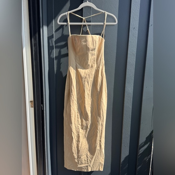 Zara PINSTRIPE MIDI DRESS - Picture 4 of 11